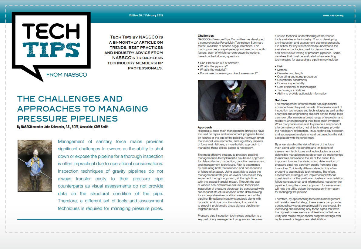 The Challenges and Approaches to Managing Pressure Pipelines