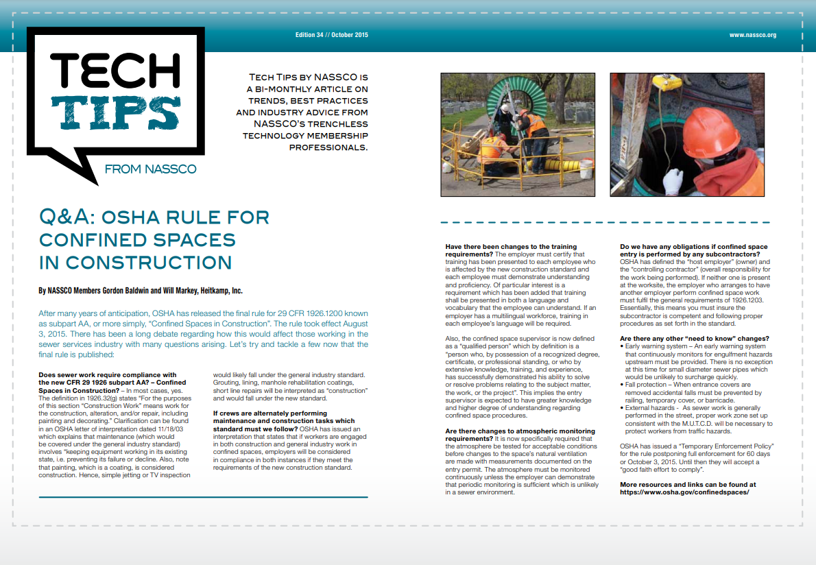 Q & A: OSHA Rule for Confined Spaces in Construction