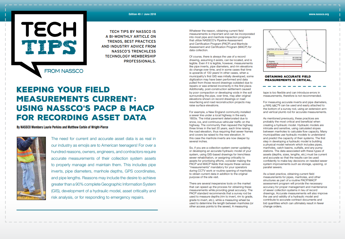Keeping Your Field Measurements Current: Using NASSCO’s PACP® & MACP® For Recording Asset Data