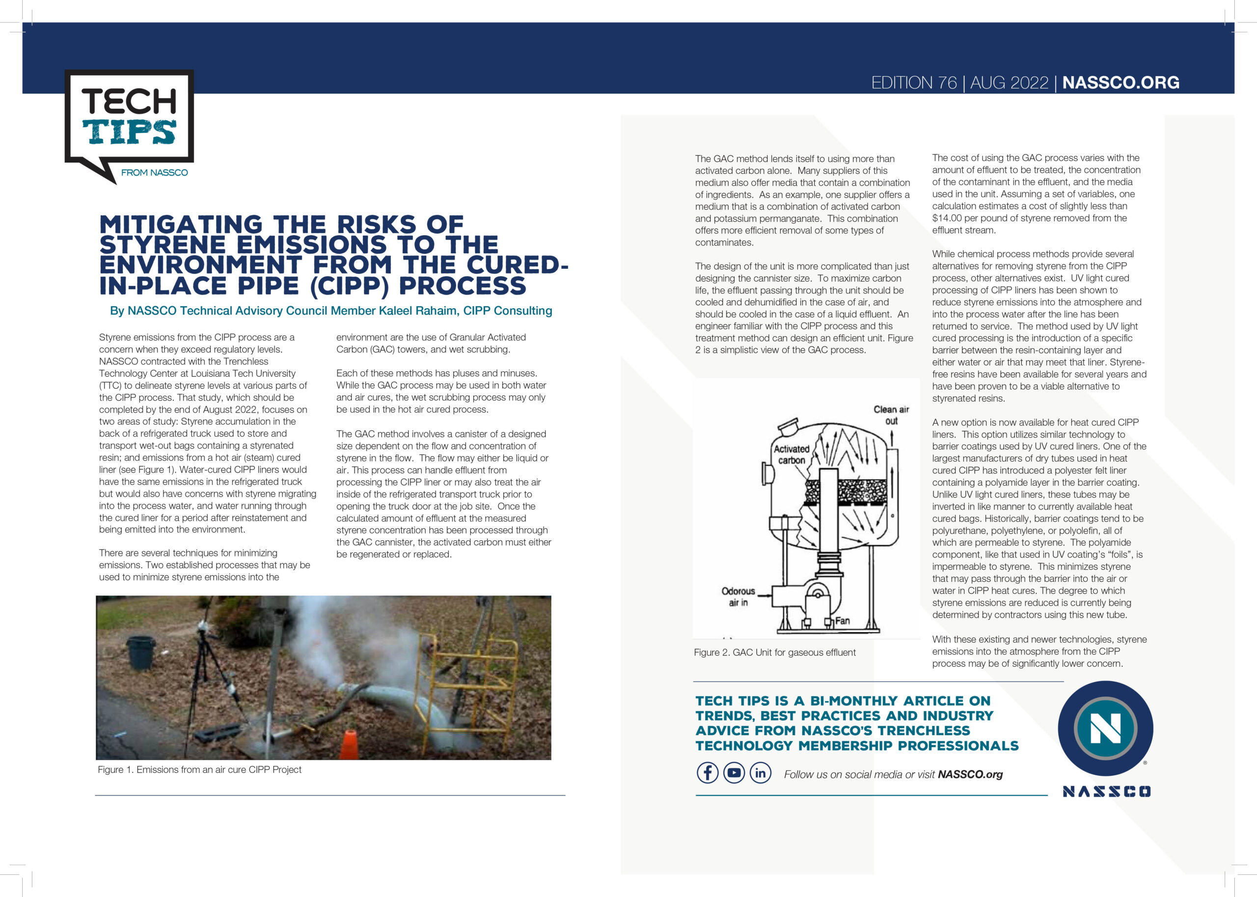 Mitigating the Risks of Styrene Emissions to the Environment from the Cured-in-Place Pipe (CIPP) Process